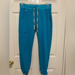 Figs Teal Zamora petite jogger scrub pants. Size small.